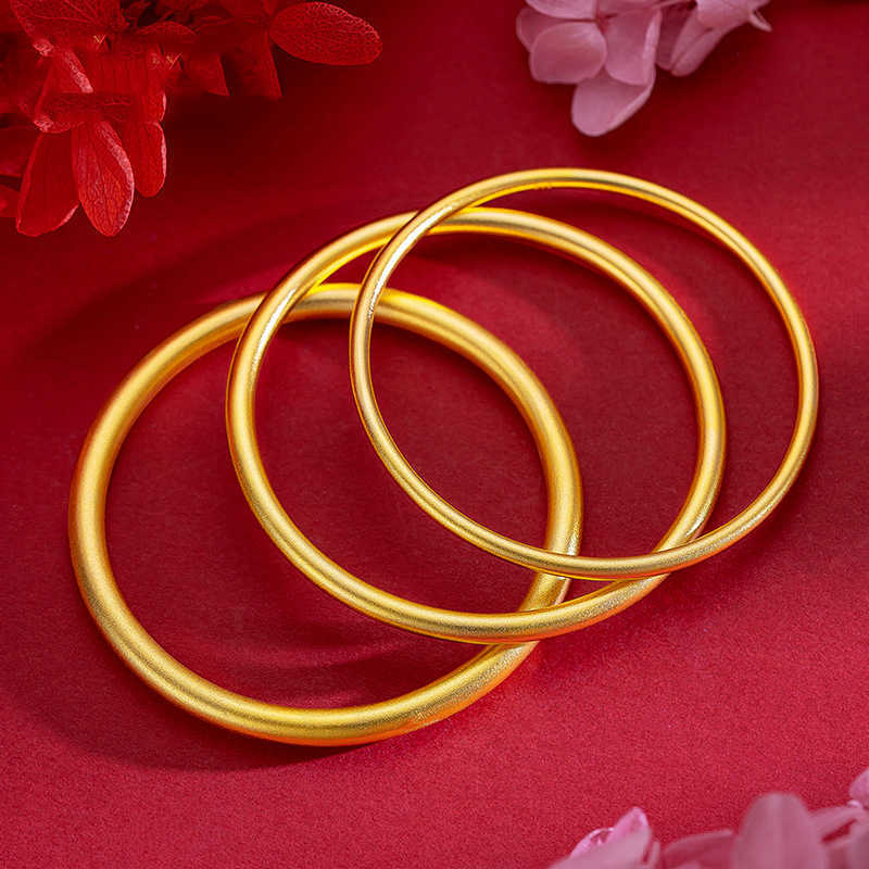 

Jindian Same Vietnam Sha Jin Inheritance Gold Bracelet Women's Versatile Copper Plating Ancient Method 3mm 4mm5mm Bracelet