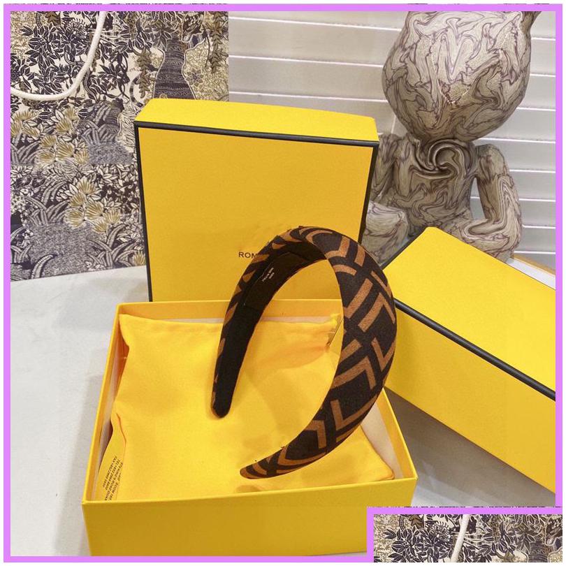 

Headbands Designer Headband Accessories Hair Hoops F Letters Headwrap Woman Brown Headwraps Luxurys Designers Jewelry D221126F Drop Dhdi4