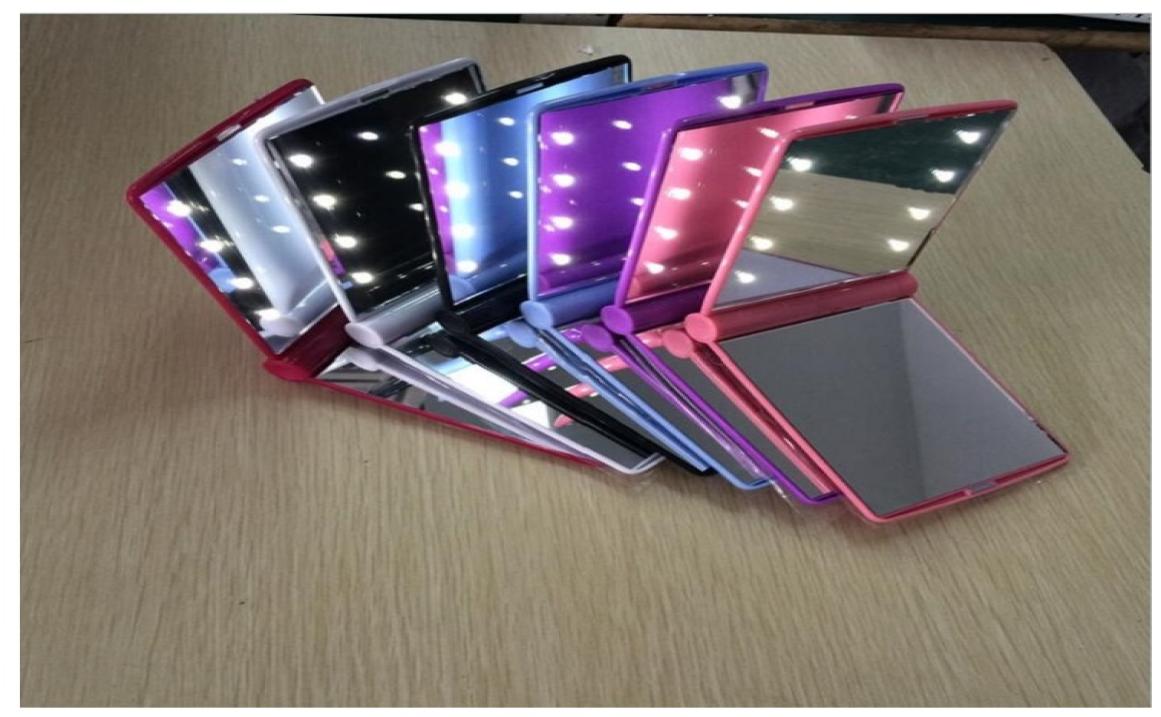 

Compact Mirrors Makeup 8 LED Mirror Folding Portable Compact Pocket led Mirror Lights Lamps color randomly5406873