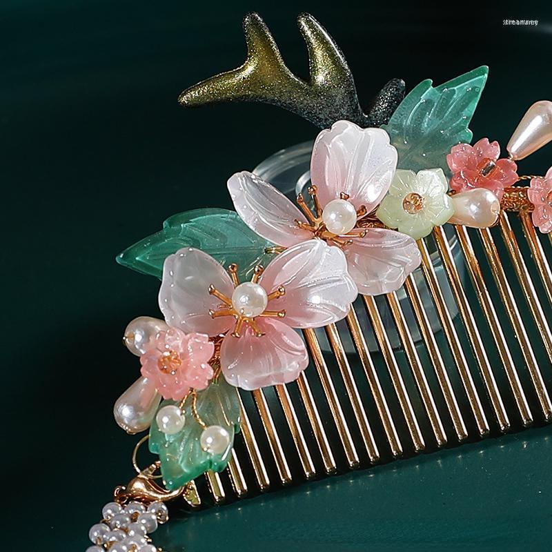 

Hair Clips Women's Style Comb Colored Glaze Step Pendant Curly Side Classic