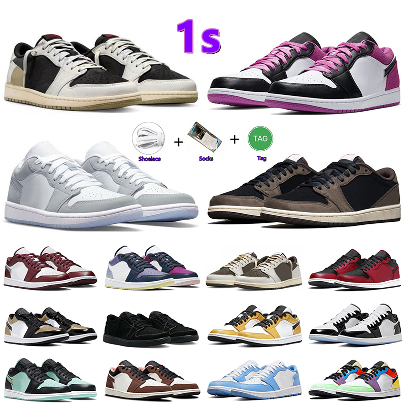 

Jumpman 1 1s Mens Basketball Shoes UNC Grey Black panda Cyber Olive Reverse Mocha Sail Black Chicago Bred Bordeaux Cardinal Red Men Women Trainers Sports Sneaker, Color#6
