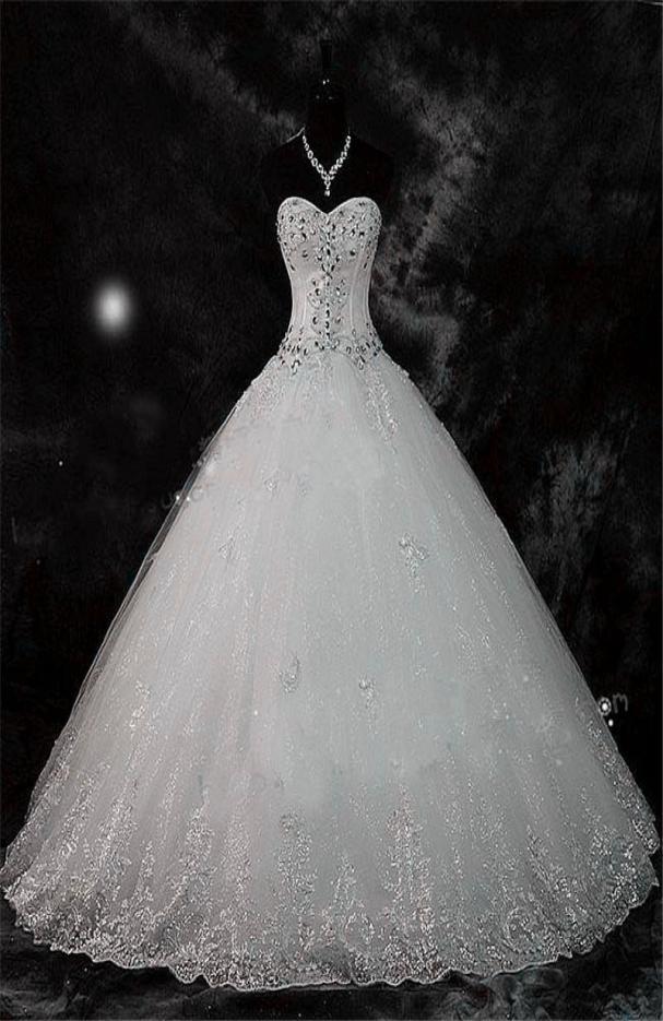 

New Arrival Real Poes Bling Bling Crystal Wedding Dresses Lace Rhinestone Plus Size Ball Gown Wedding Bridal Gowns Vestido De N4519927, Hunter green