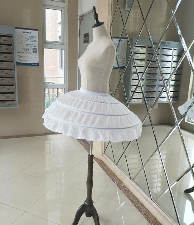 

White 3 Hoops Wedding Petticoats for Short Dress Ballet Skirt Girls Crinoline Elastic Waist Underskirt Jupon Court7799199