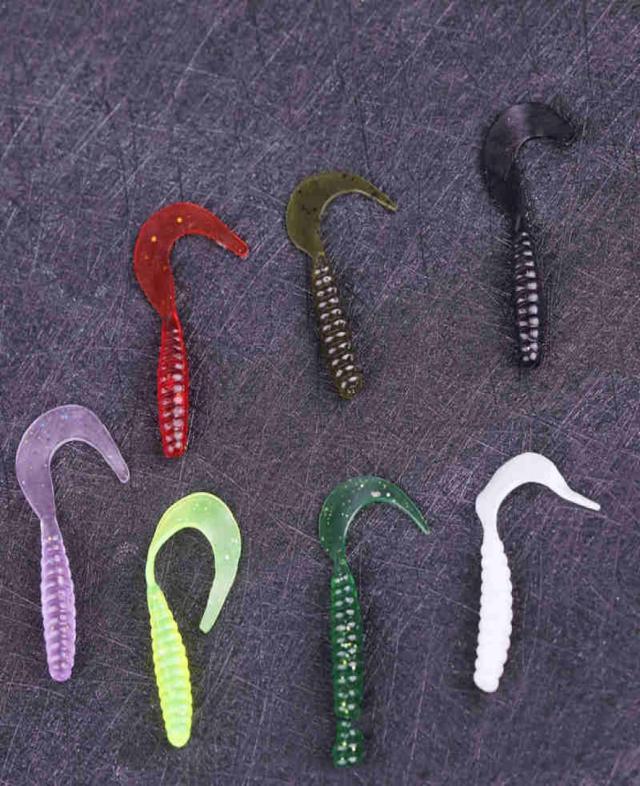 

2000pcs screw onetailed spiral tail soft bait simulation soft bait insect night light bionic pseudobait whole2344359