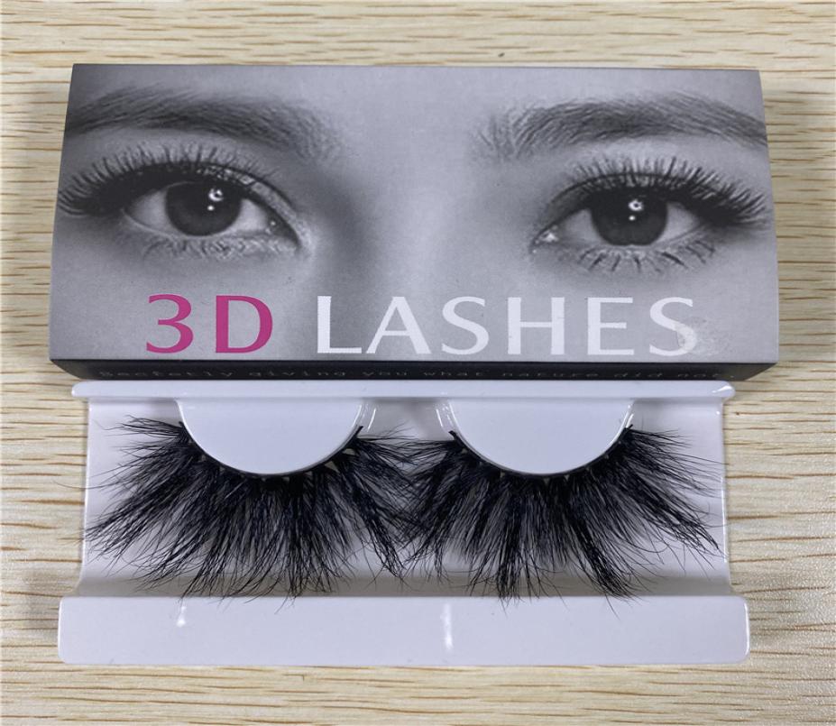 

25mm longer 3D Mink Eyelashes Premium Soft Natural Thick Cross Handmade 5D Mink Lashes with paper box9680377
