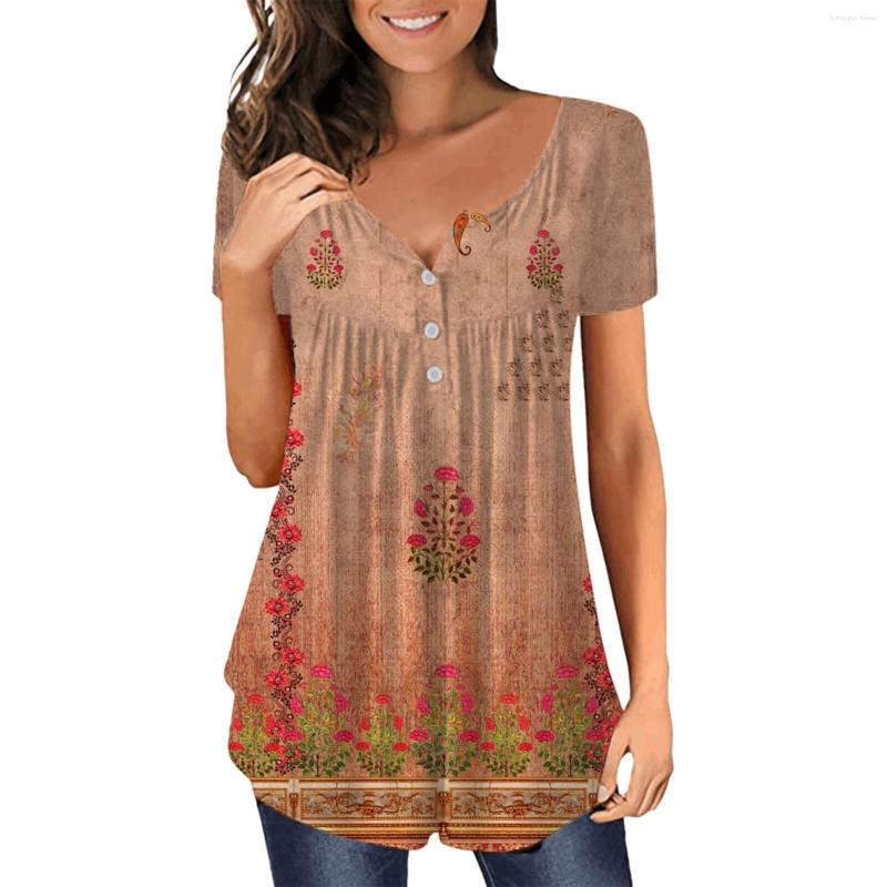 

Women' T Shirts Women' Summer Top Casual Shirt V Neck Short Sleeve Button Up Long Tall Women Athletic Wear For Woman, Green