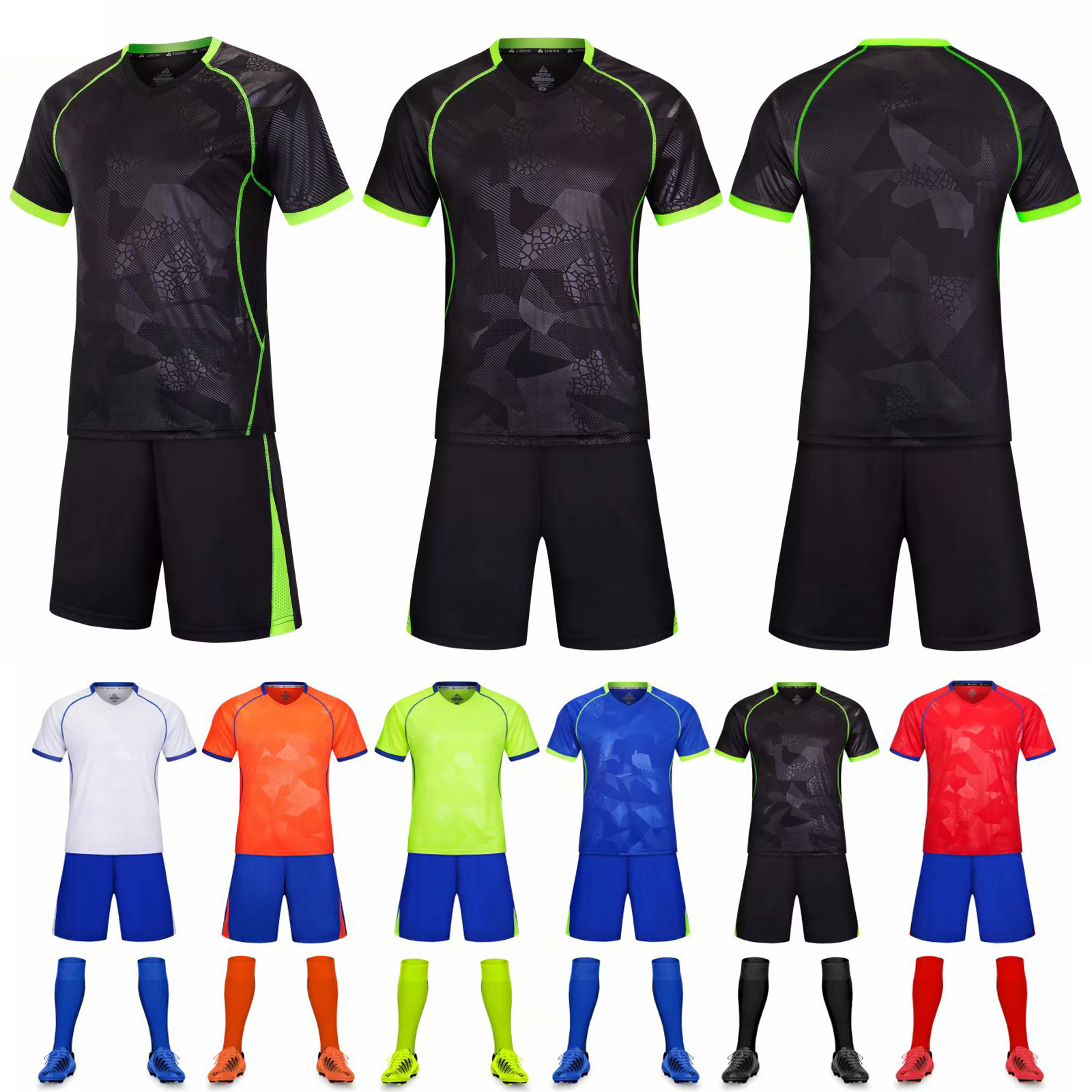 

Breathable Quick-Drying Light Board Soccer Suit Set Training Wear Men and Women Adult Childrens Short-Sleeved Suit Sports Team Uniform Breat, White