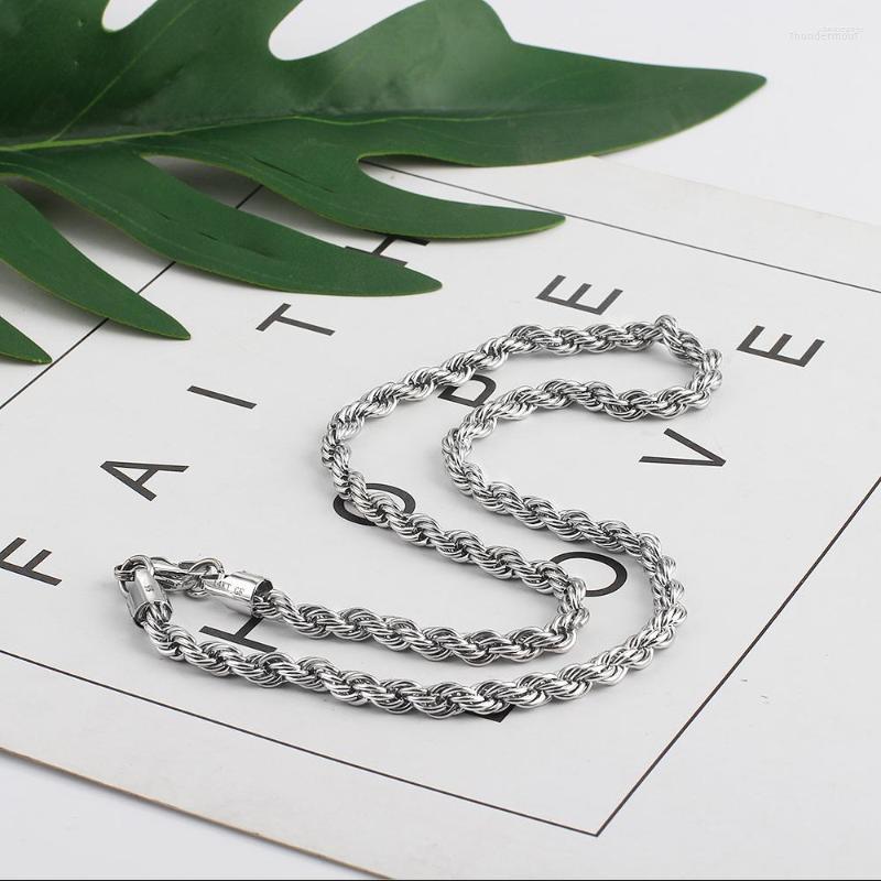 

Chains HIP Hop Width 3-8mm For Mens And Women 316L Stainless Steel Necklace Silver Color Twisted Hinge Rope Necklaces Jewelry