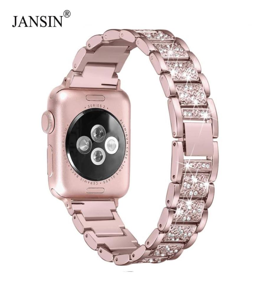 

For Apple Watch Band 40mm 44mm 38mm 42mm Women Diamond Band For Apple Watch Series 4 3 2 1 Iwatch Bracelet Stainless Steel Strap T9062591