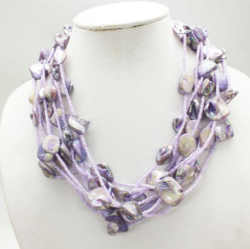 

Choker Chokers 2023-2-19-1301# Multi-strand Freshwater Shell Necklace 20"Chokers Gord22