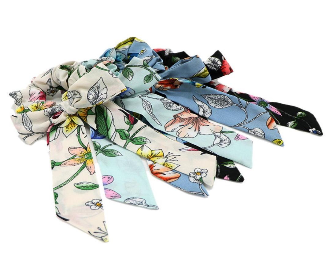 

Hair Bows Scrunchies Ponytail Holder Women Hairbands Accessories Elastic Bowknot Scrunchy Streamer Spring flowers Hair tie Ring 505783869, Red