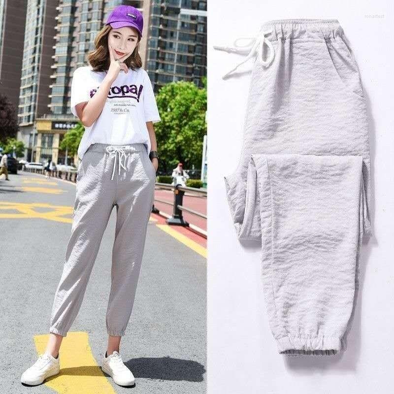

Women' Pants Casual Women Spring And Summer Fashion Loose Harem Beam Feet Sports Wild Was Thin Korean Version Of Nine Points, Black