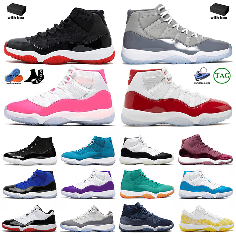 

High XI 11 11s Men Women Basketball Shoes Cherry Pink Cement Cool Grey Bred 25TH Anniversary Concord Pantone Gamma Jordon Sports Trainers Sneakers With Box, B50 dmp 36-47