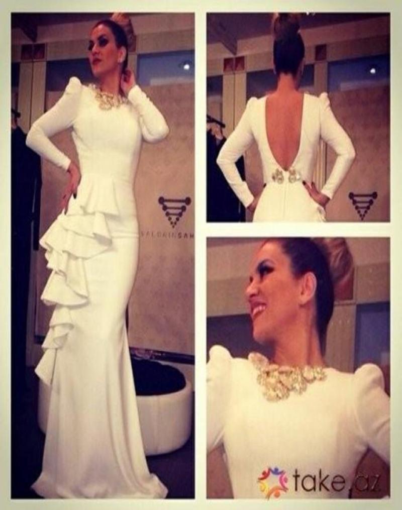 

Formal White Long Sleeves Backless Prom Dresses With Side Ruffles Sheath Long Beaded Evening Gowns Shiny Women Dresses8398259, Lavender