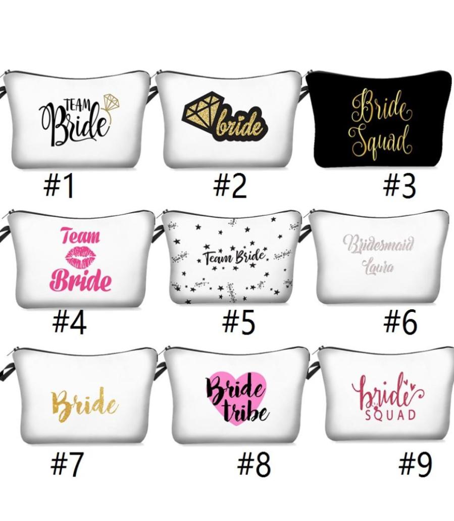 

MPB001 Multifunction Makeup Bag Women Cosmetic Bags Organizer Box Ladies Handbag fabric Travel Storage Bags team bride printing2047726
