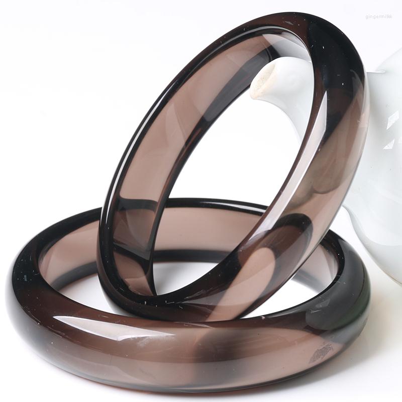 

Bangle Black Obsidian Natural Stone Crystal Bracelet Fashion Jewelry Women Bangles Inner Diameter 55-62mm Men Luxury