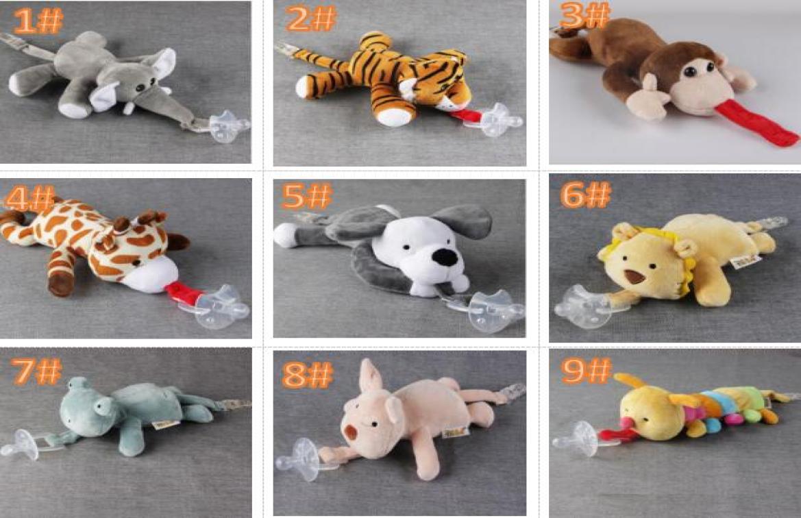 

10 Style New silicone animal pacifier with plush toy baby giraffe elephant nipple kids newborn toddler kids Products include pacif7555166