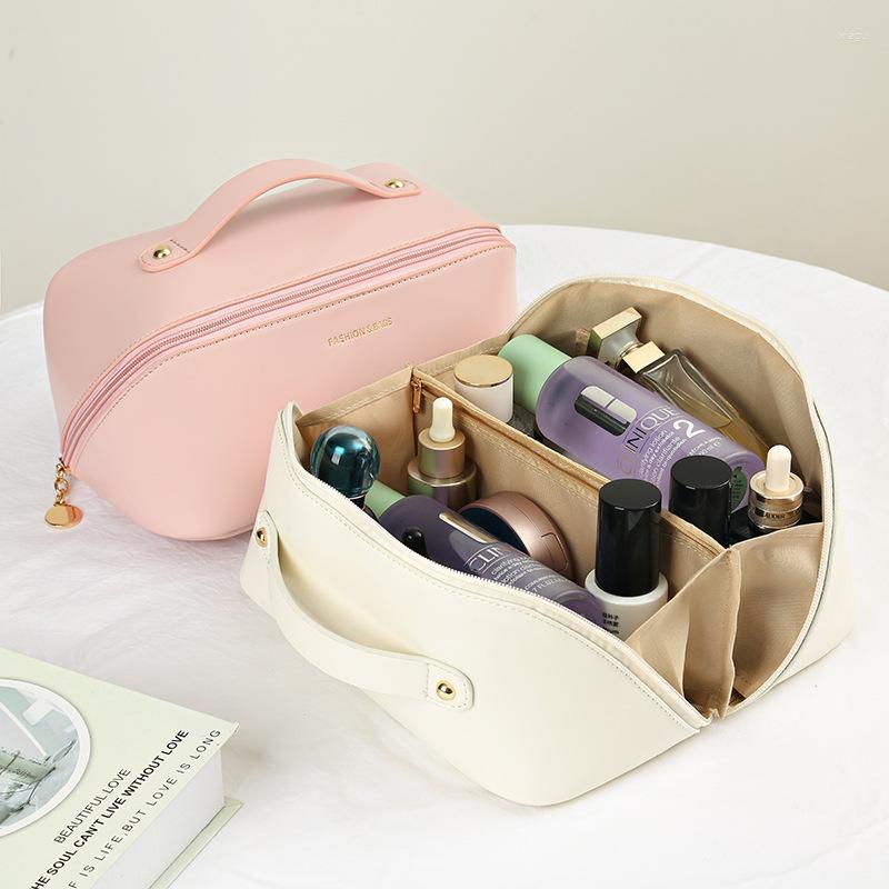 

Cosmetic Bags 2 Pcs/Set Make Up Bag Organizer Women's Portable Travel Toiletry Kit Large-Capacity Washbag Beauty Pouch Handbag, 1pc orange