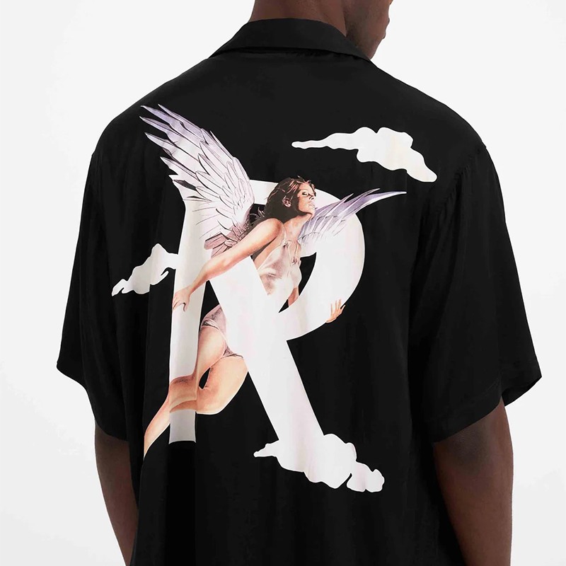 

Mens Shirts Jackets Angel Casual Oversized Shirts Outerwear Men Women Hip Hop Streetwear MG230200, Black