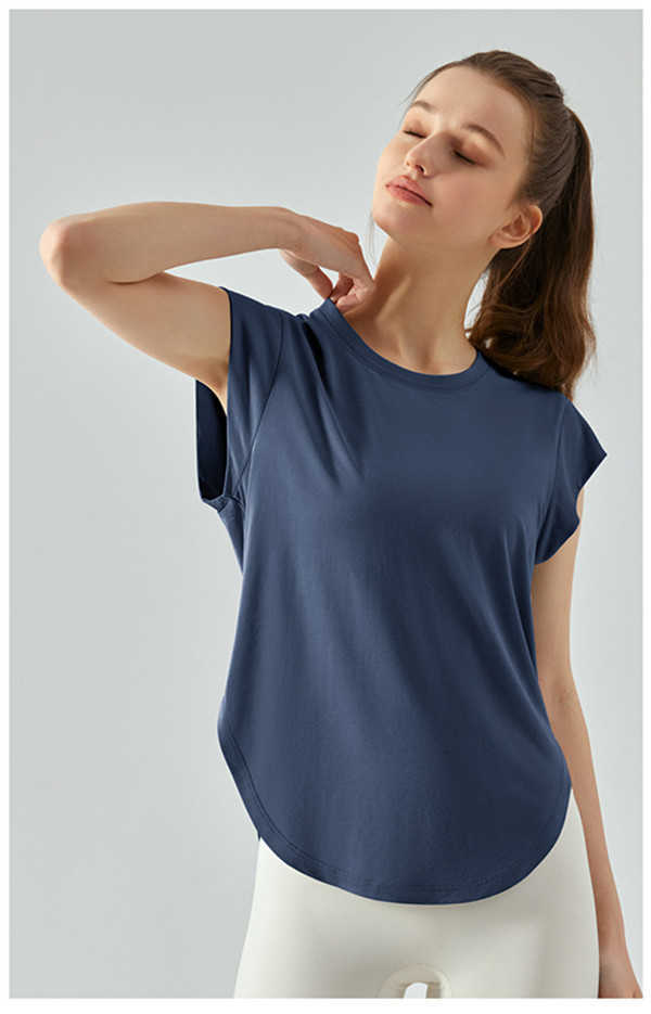 

LL-118 Yoga T Shirts Women Summer Tee Short Sleeve Shirts For Pad Women Gym T Shirt Crewneck Tops Workout Casual 23ss, White