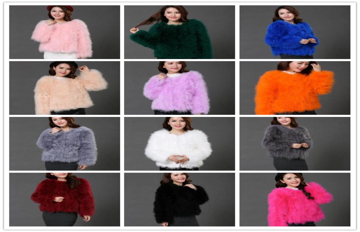 

2017 Warm Bridal Jackets Ostrich Hair S2XL 12 Colors FuchsiaBlackGrayBurgundyRoyal BluePink Long Sleeves Bridal Jackets Wome6970130, Red