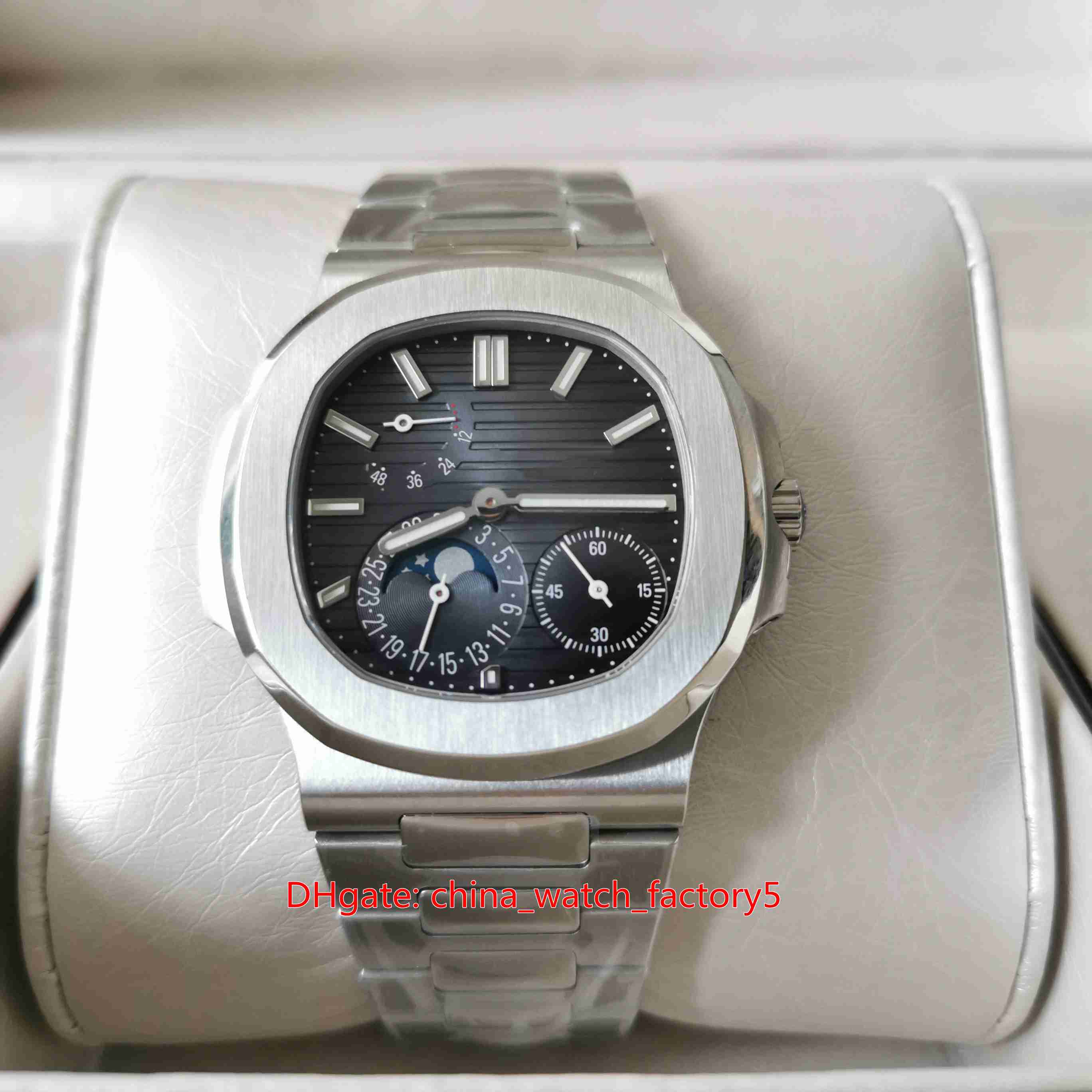 

PPF Factory Mens Watch V2 Version 40.5mm Nautilus 5712/1A-001 Blue Dial Sky Moon Phase Watches Power Reserve CAL.240 PS IRM C LU Mechanical Automatic Men's Wristwatches, No box papers