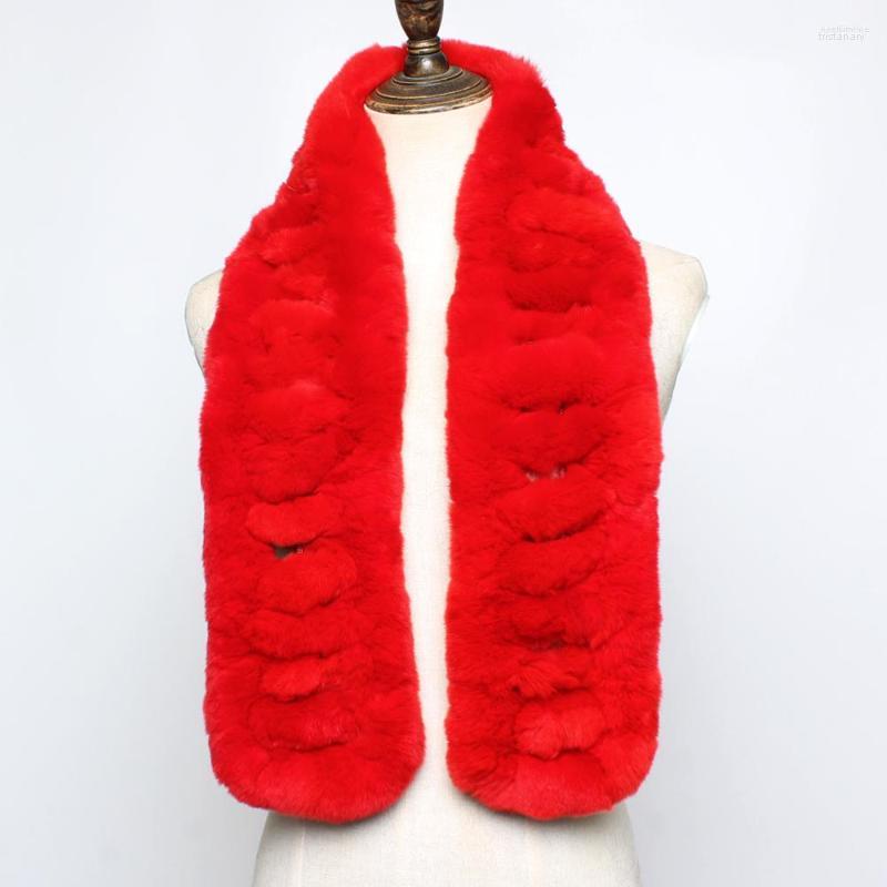 

Scarves Women Fur Winter Warm Knitted Rex Female Accessories Fashion Brand Neck Warmer