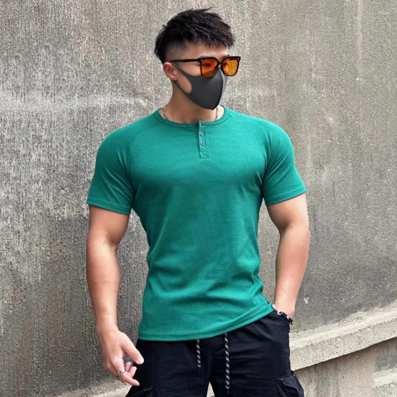 

Men's T Shirts 2023 Men Shirt Solid Colors Fitness Mens T-shirts Clothing Tracksuit Summer Tshirts Fashion Short Sleeved, Navy