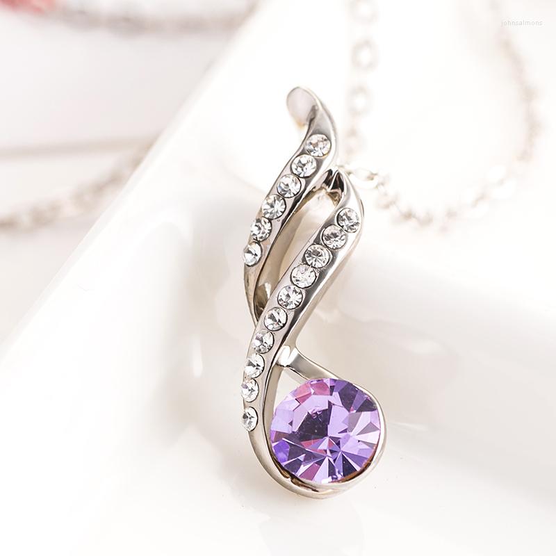 

Pendant Necklaces NL-00682 Austrian Amethyst Crystal Necklace For Women Silver Plated Jewelry Accessories Birthday Gift Mom