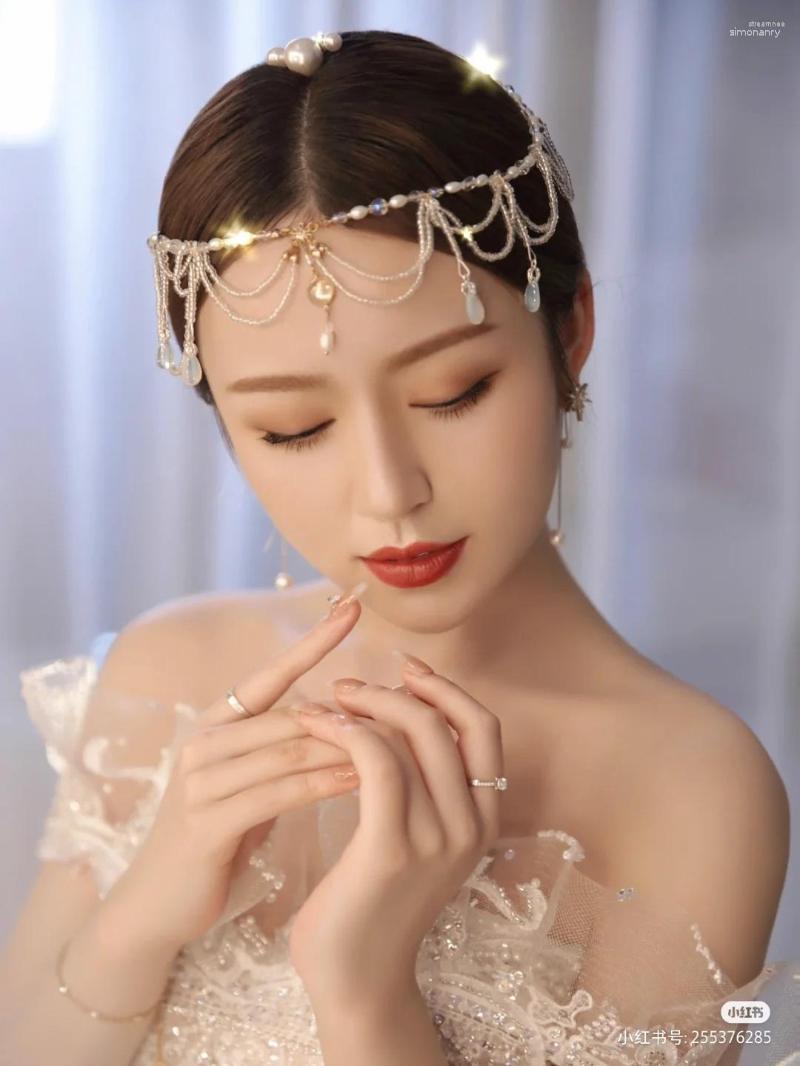 

Hair Clips Glass Girl Forehead Ornaments Children's Holiday Wedding Bridesmaid Headdress Crown