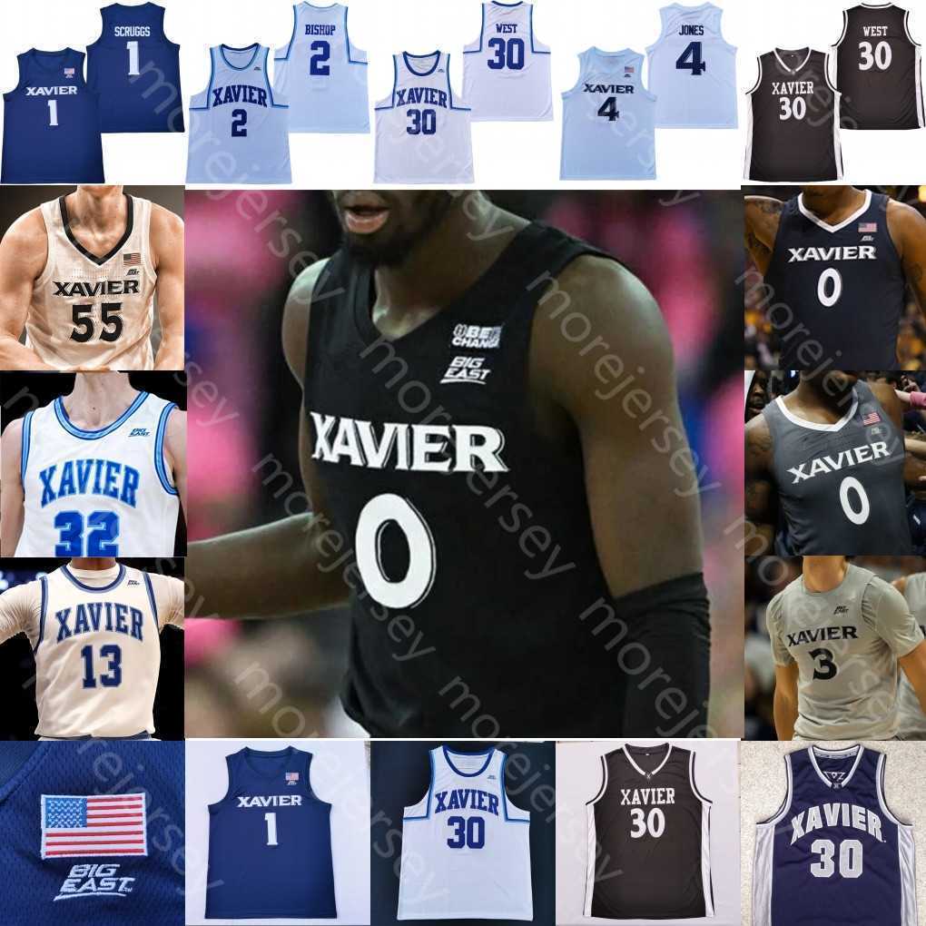 

2023 Custom Xavier Basketball Jersey NCAA College Souley Boum Zach Freemantle Colby Jones Jack Nunge Crawford West Adam Kunkel Jerome Hunter Desmond Claude, White ii