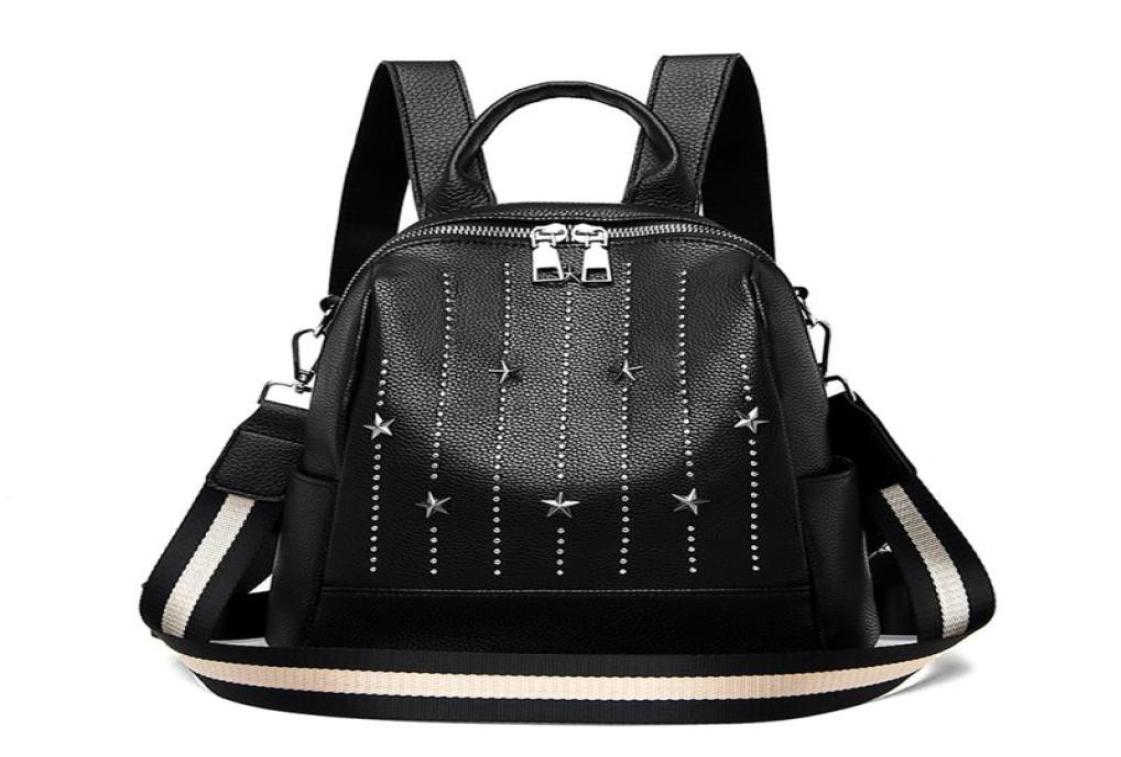 

Outdoor Bags Fashion Backpacks Women PU Leather Rivet Small Backpack Female 2021 Back Pack Black For Teen Girls Bagpack Woman8652404