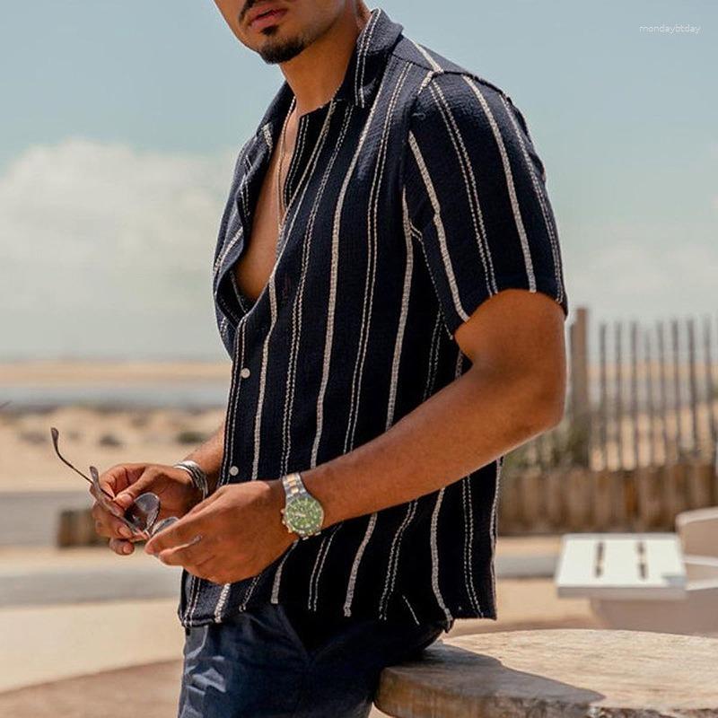 

Men's Casual Shirts Men's Printed Hawaiian Beach Short-sleeved Shirt, W4