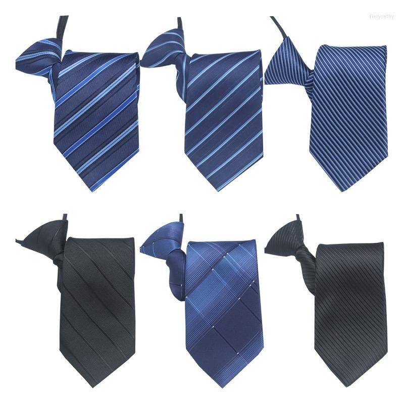 

Bow Ties 8cm Men Casual Suits Solid Neck Tie Lazy Zipper Striped Shirt For Business Groom Wedding Slim Clothing Accessories