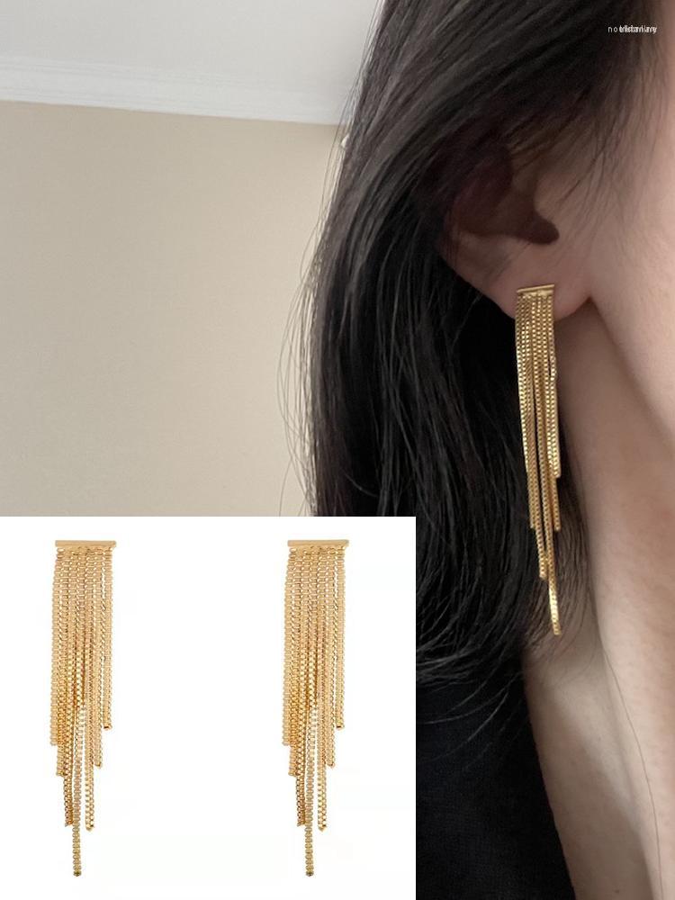 

Dangle Earrings Korean Fashion Stainless Steel Tassel Lrregular Classic Long Chain For Women Festival Wedding Daily Life Jewelry Gift
