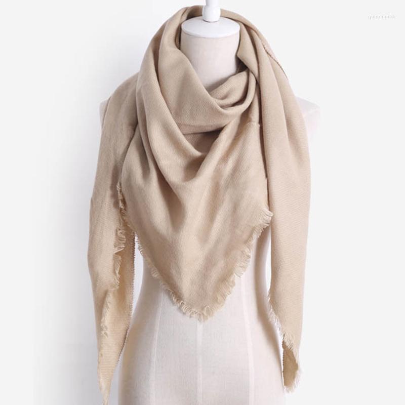

Scarves 8 Colors Women Warm Shawls Imitation Cashmere Winter Scarf For Wool Solid Triangle Bandage