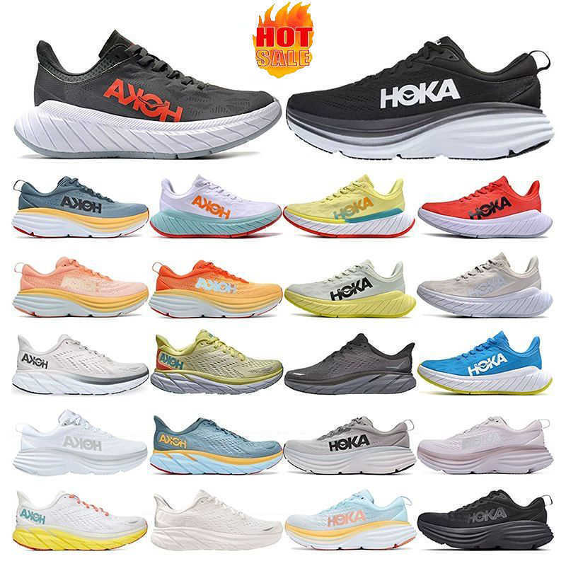 

2023 Hoka One Men Women Designer Casual Running Shoes Carbon x 2 Athletic Clifton 8 Profly Training Sneakers on Cloud Blue Fog Women Mens Marathon Trainers 36-45 Bondi 8, 12