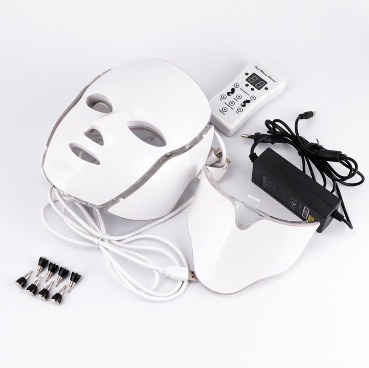 

2021 High Quality Portable Korean Beauty Salon Home 7 Color Led Light Therapy Face Neck Mask Pon Led PDT Facial Mask4782023