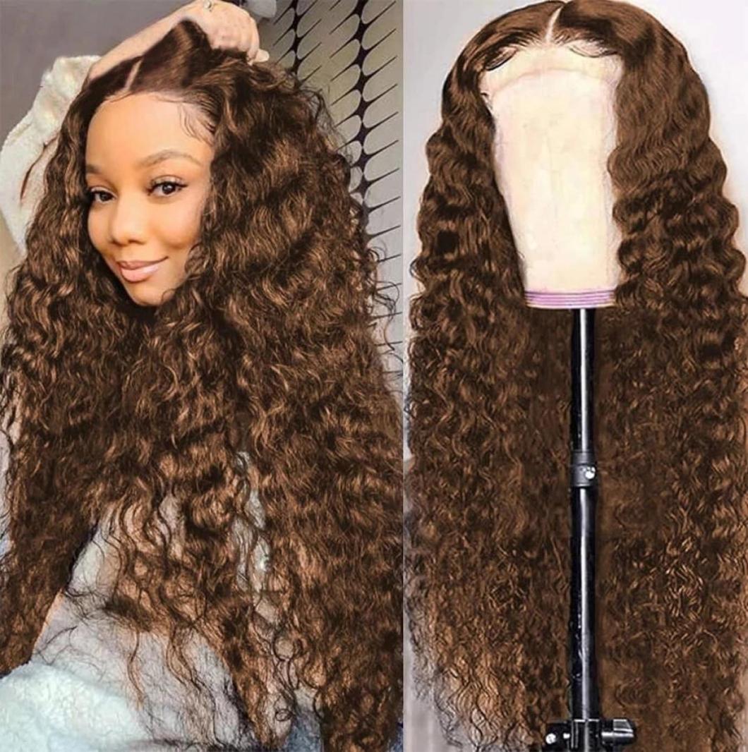 

Dark Brown Deeps Wave Transparent 13x6 Lace Front Human Hair Wigs Deep Curly With Baby Hair 360 Frontal Full Laces Wig5447715, Ombre color