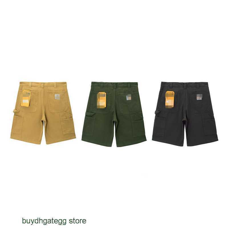 

Myrn Fashion Men' and Women' Shorts Tooling Brand Carhart Back Sign Workwear Multi Pocket Washed Casual Button Crops Handsome, Khaki6