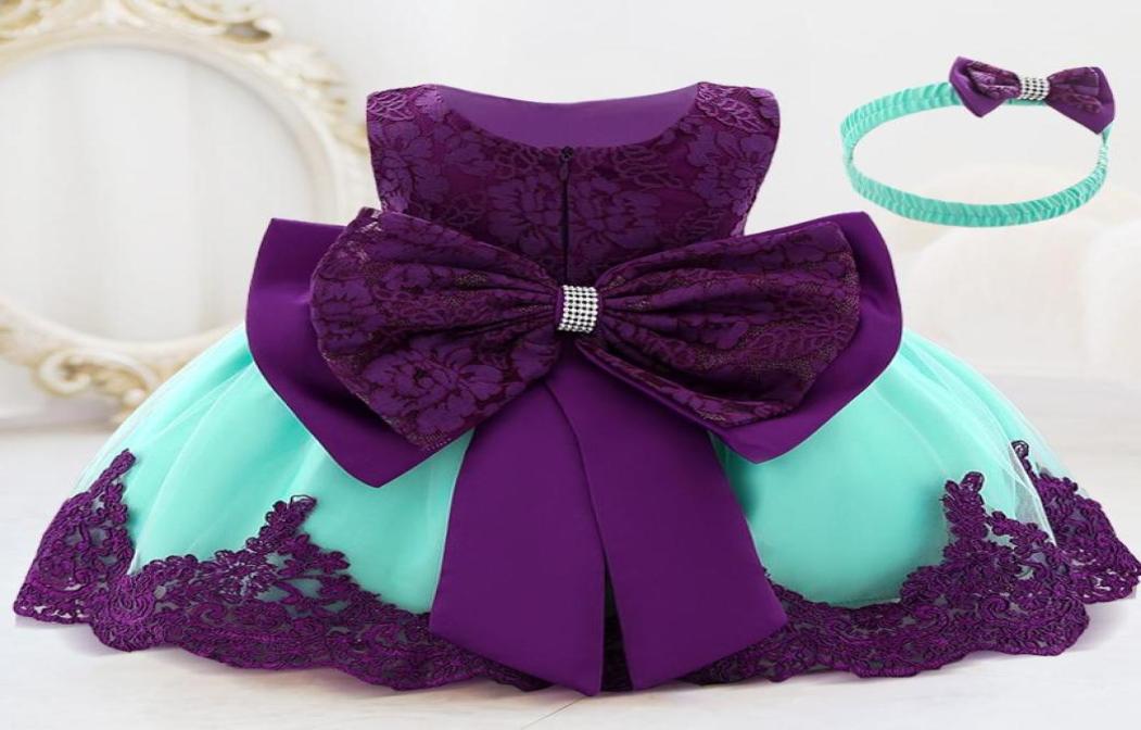 

Girl039s Dresses Infant White Pink First 1st Birthday Dress For Baby Girl Costume Big Bow Princess Baptism Girls Party ChildGir2614364, Green