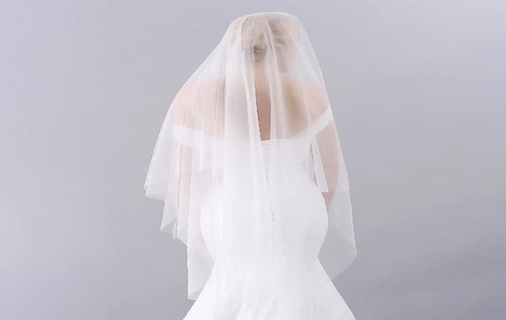 

Bridal Veils Simple Twolayers Long Tulle Veil With Comb Wedding Studio Po Waltz Crystal Decoration Modeling Accessories Ivory2906074, White