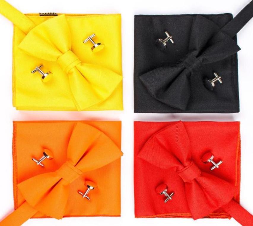 

Bow Ties 3pcsset Men039s Suit Accessories Wedding Solid Handkerchief Bowtie Cufflinks Casual Pocket Square Groom Tie Father05158916