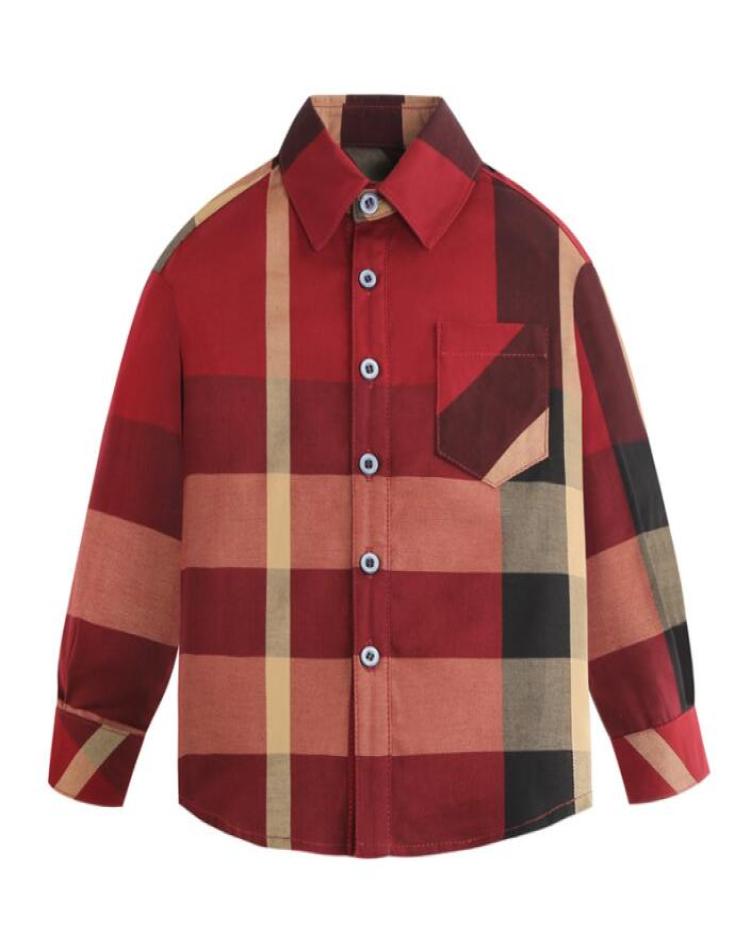 

Cute Baby Boys Plaid Shirts Kids Long Sleeve Shirt With Pocket TurnDown Collar Boy Shirt Spring Autumn Children Tops Child clothe2065680, Red