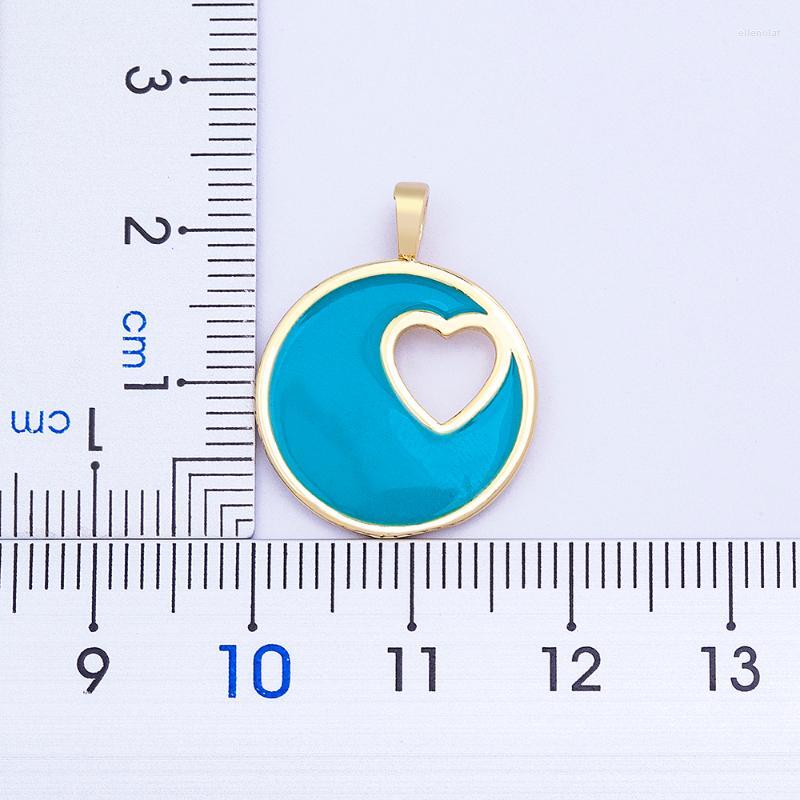 

Pendant Necklaces Luxury Enamel Heart Black/Pink/Blue/White Candy Color Gold Chain Necklace Bohemian Women Fashion Birthday Jewelry GiftPend
