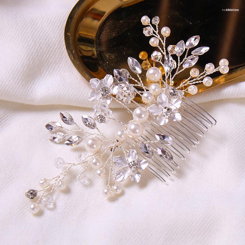 

Hair Clips Accessories Wedding Comb Silver Headband Trendy Headwear Handmade Ornaments Bridal Rhinestone Headpiece For Women