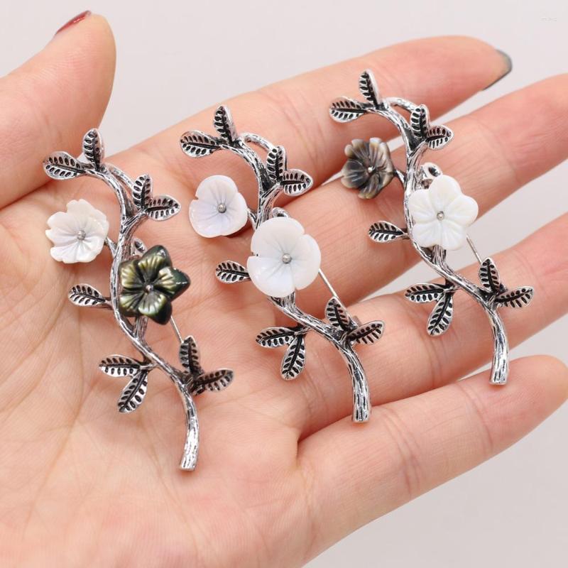

Pendant Necklaces 20x55mm Exquisite Plant Shape Natural Stone Flower Shell For DIY Jewelry Decoration Accessories