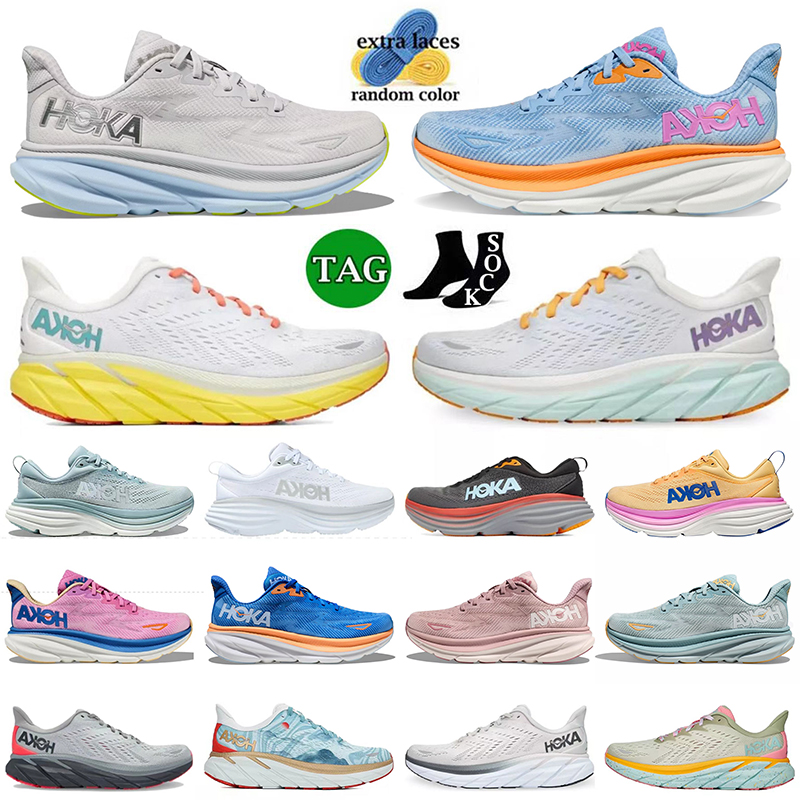 

2023 Fashion Hokas Shoes Hoka One One Bondi 8 Clifton 8 9 Sneakers Cloud Ice Water Airy Blue Blanc De Blanc For Mens Womens Shock absorption highway climbing Trainers, C11 clifton 8 40-45