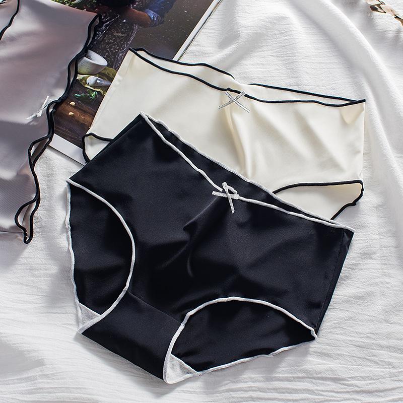 

Women's Panties Invisible Women Seamless Briefs Female Underpants Ultra-thin Underwear High Rise Solid Comfy Lingerie Ice Silk, Black