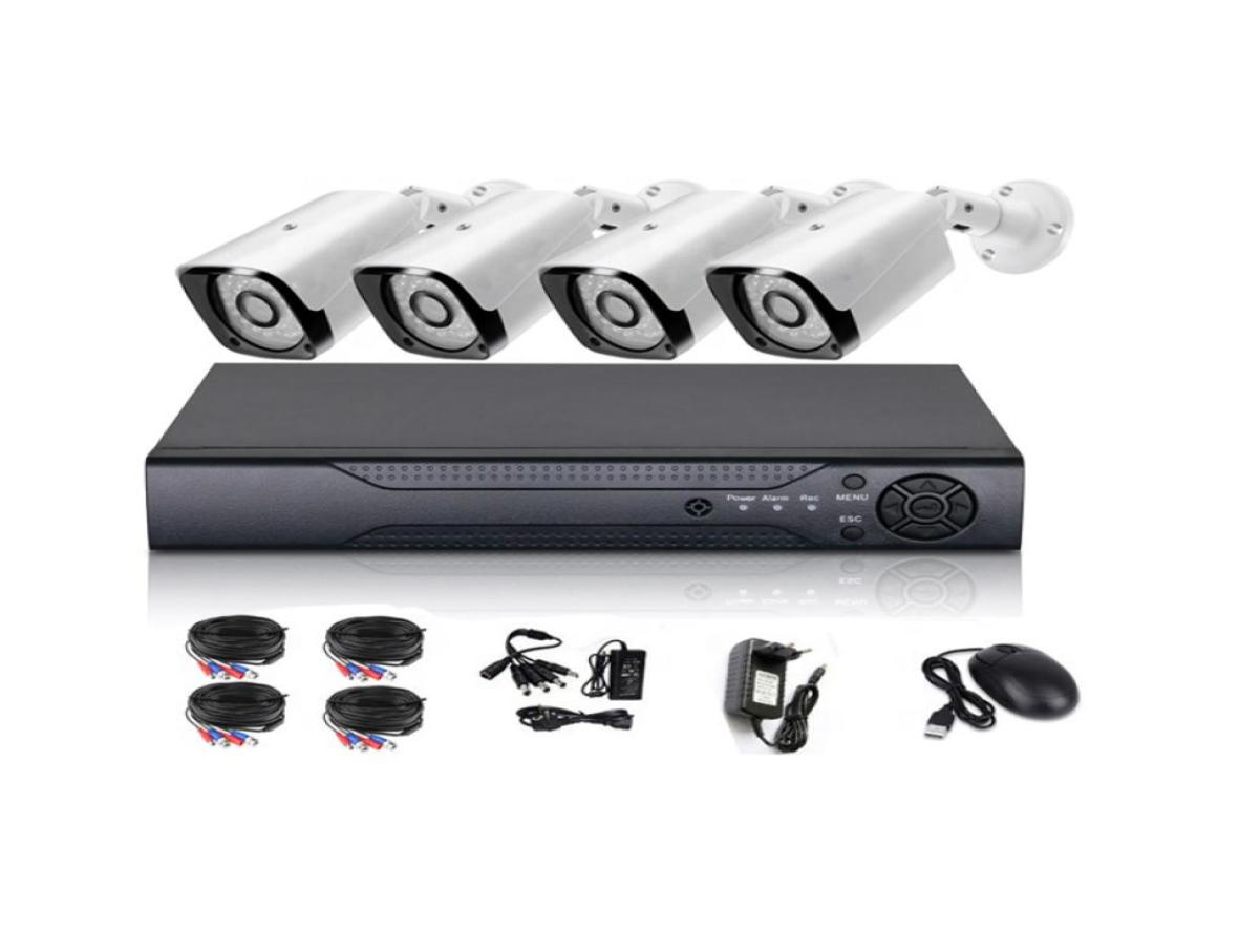 

4CH CCTV camera kit for outdoor 1080P Full HD security camera system including power supply video cable2215998